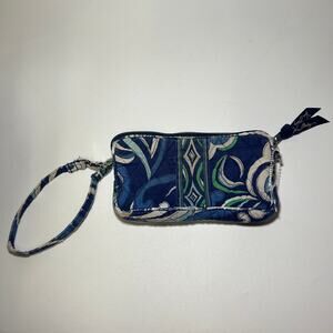 Vera Bradley Mediterranean Blue Paisley Tech Case Wallet Wristlet Women's Bag